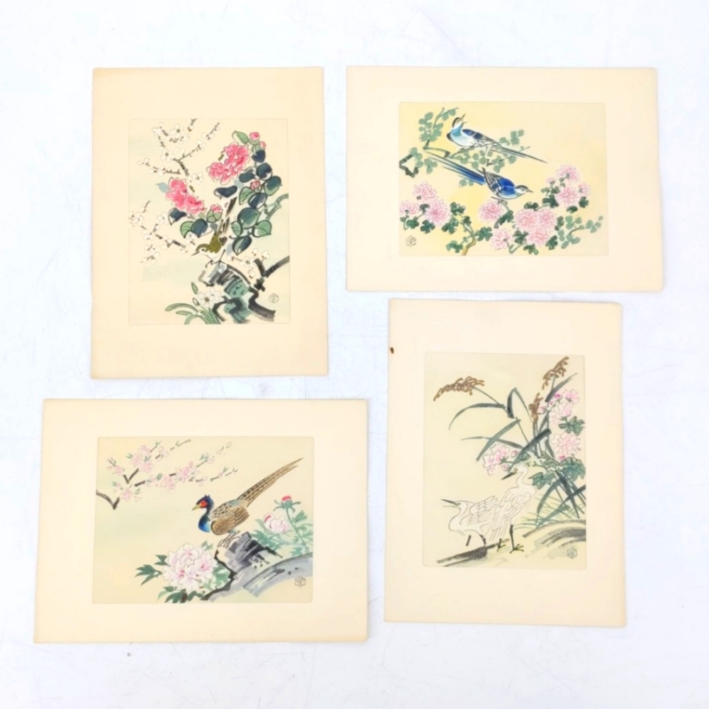 Lot of 4 Vintage Ukiyo-e Japanese Woodblock Prints
